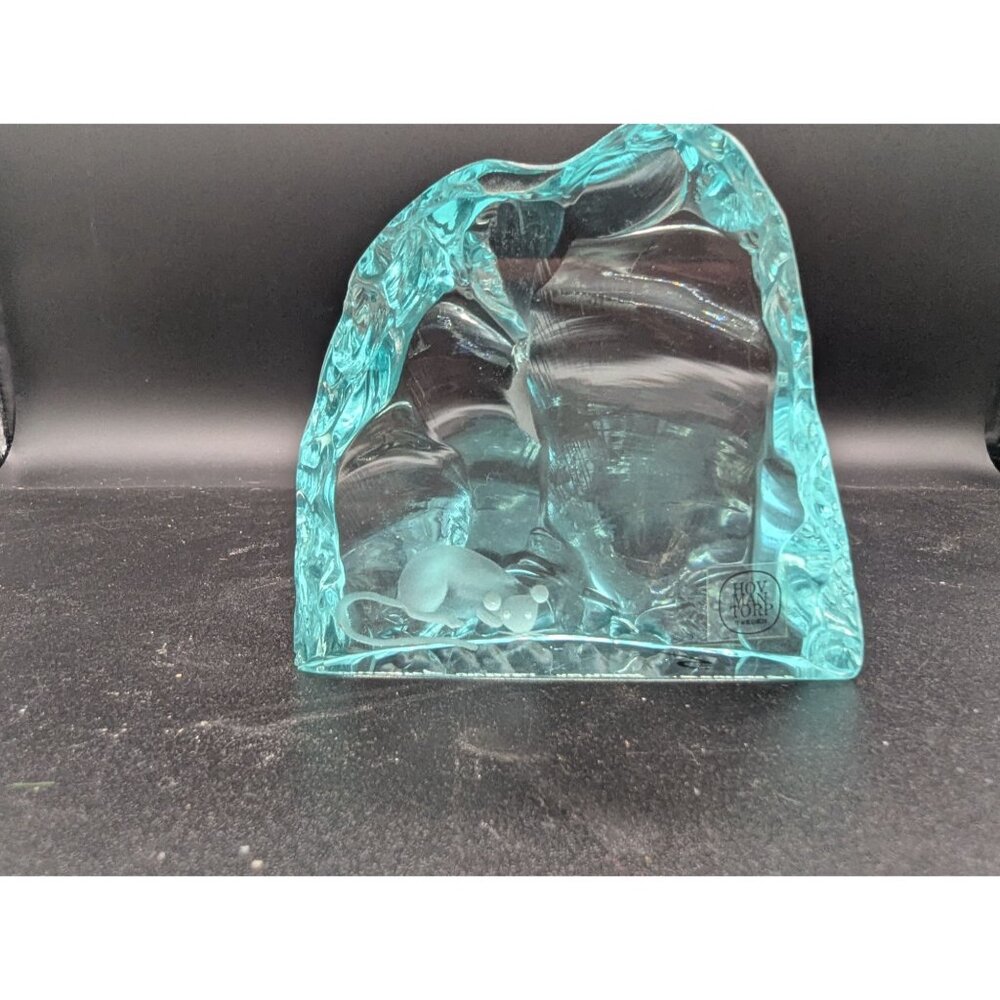 Vtg Hovmantrop Signed R. Strand Bornesson Iceberg Glacier Block Etched Mouse Scu - Picture 8 of 16